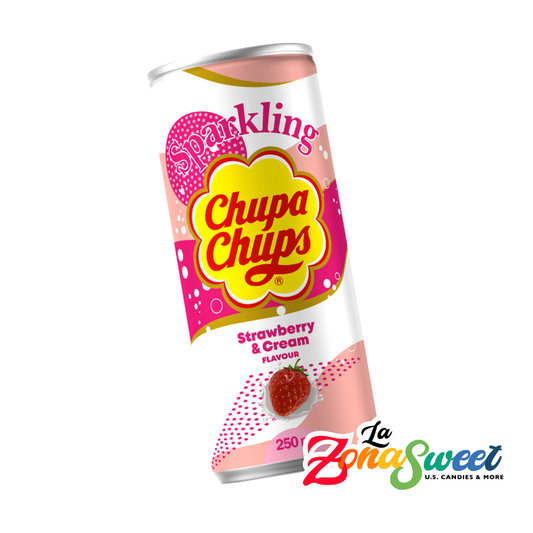 Refresco Chupa Chups Strawberry & Cream (250ml) | CHUPA CHUPS