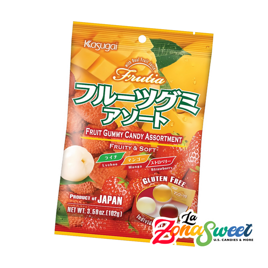 Gomitas Suaves Mix Lychee, Fresa Mango (102g) | KASUGAI