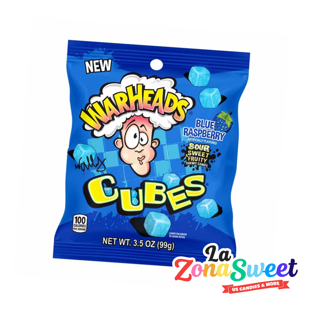 Gomitas Warheads Cubes Blue Raspberry (99gr) | WARHEADS