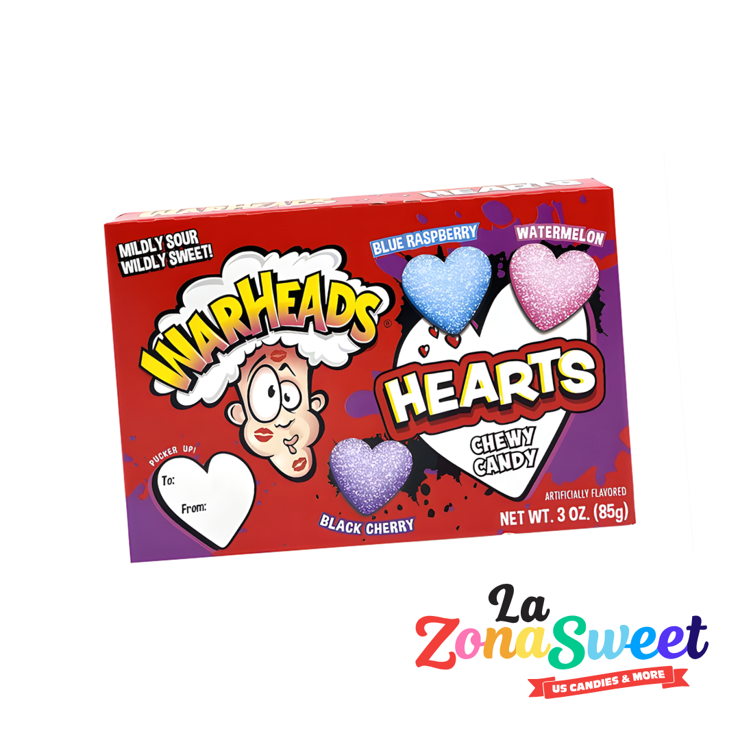 Gomitas Warheads Sour Hearts Black Cherry (85gr) | FLIX CANDY